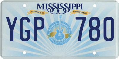 MS license plate YGP780