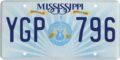 MS license plate YGP796