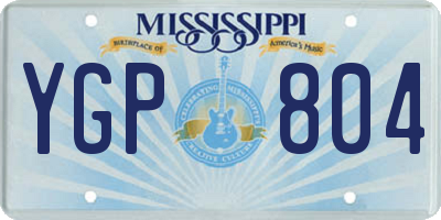 MS license plate YGP804