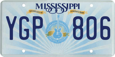 MS license plate YGP806