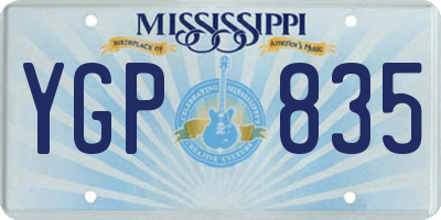 MS license plate YGP835
