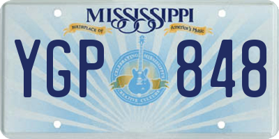 MS license plate YGP848