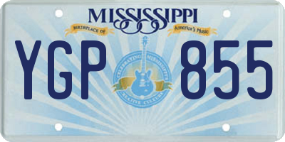 MS license plate YGP855
