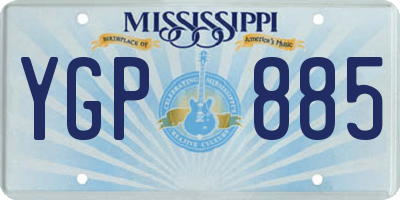 MS license plate YGP885