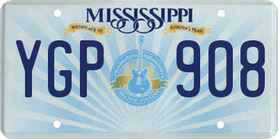 MS license plate YGP908