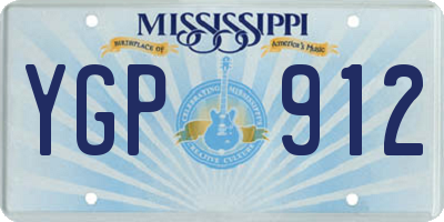 MS license plate YGP912