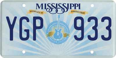 MS license plate YGP933