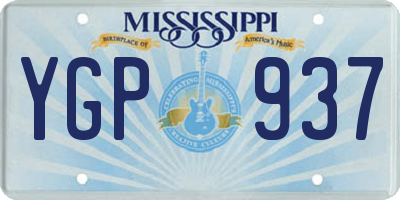 MS license plate YGP937