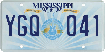 MS license plate YGQ041
