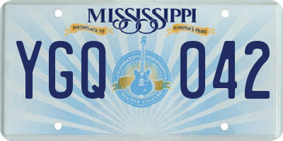 MS license plate YGQ042