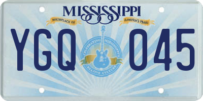 MS license plate YGQ045