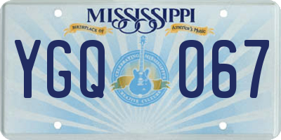 MS license plate YGQ067