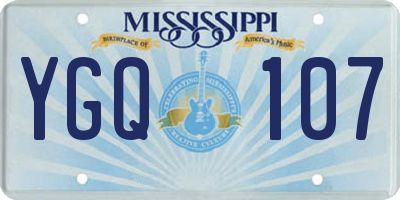 MS license plate YGQ107