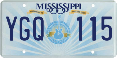MS license plate YGQ115