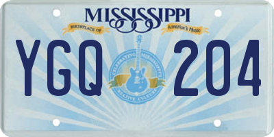 MS license plate YGQ204
