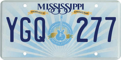 MS license plate YGQ277