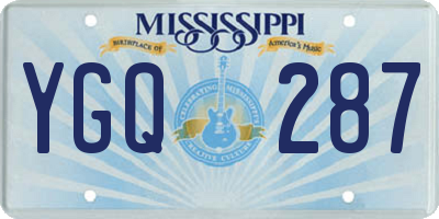 MS license plate YGQ287