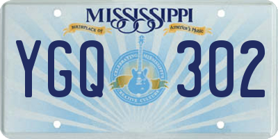 MS license plate YGQ302