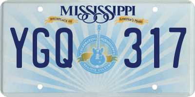 MS license plate YGQ317
