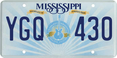 MS license plate YGQ430