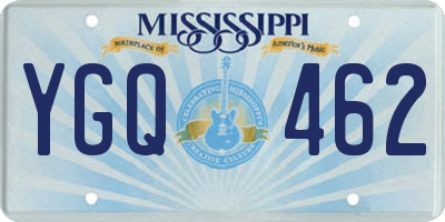 MS license plate YGQ462
