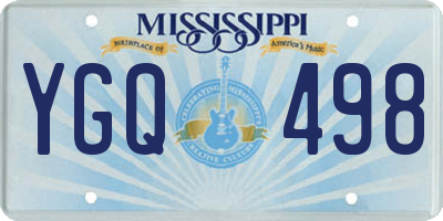 MS license plate YGQ498