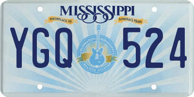 MS license plate YGQ524