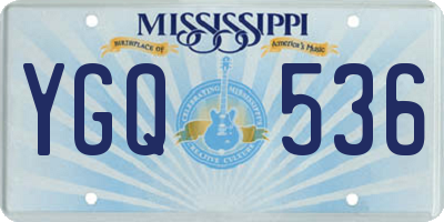 MS license plate YGQ536
