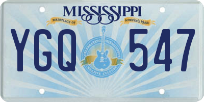 MS license plate YGQ547