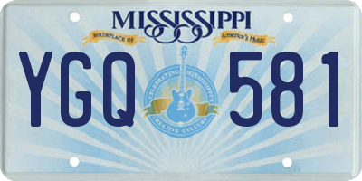 MS license plate YGQ581