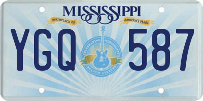 MS license plate YGQ587