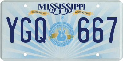 MS license plate YGQ667