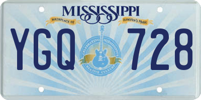 MS license plate YGQ728