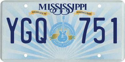 MS license plate YGQ751