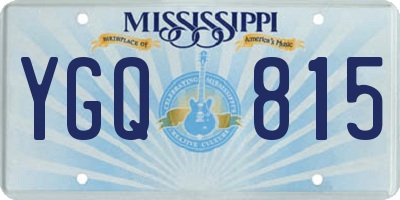 MS license plate YGQ815