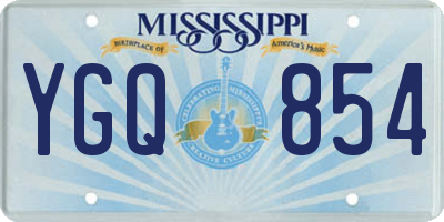 MS license plate YGQ854