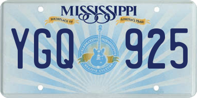 MS license plate YGQ925