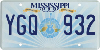 MS license plate YGQ932