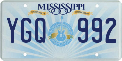 MS license plate YGQ992