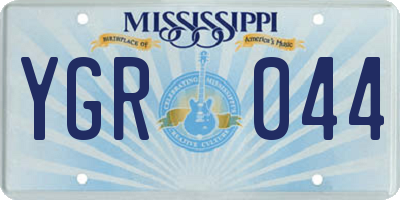 MS license plate YGR044