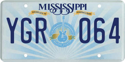 MS license plate YGR064