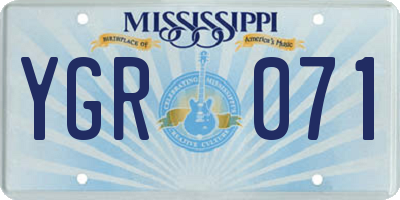 MS license plate YGR071