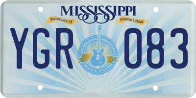 MS license plate YGR083