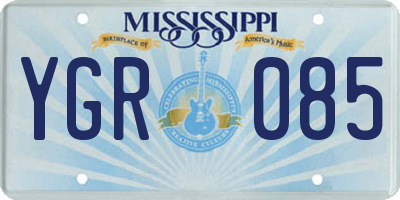 MS license plate YGR085