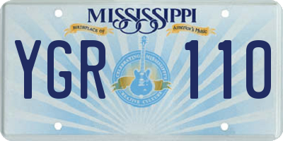 MS license plate YGR110