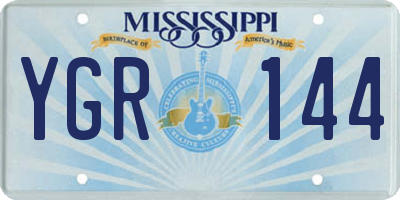 MS license plate YGR144