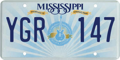 MS license plate YGR147