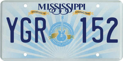 MS license plate YGR152
