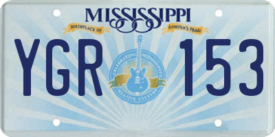 MS license plate YGR153