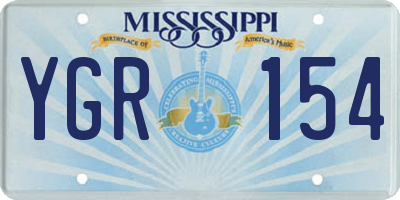 MS license plate YGR154